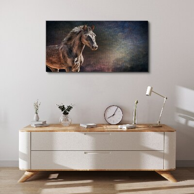 Tablou canvas Portretul unui cal pe un fundal abstract