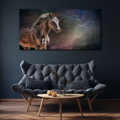 Tablou canvas Portretul unui cal pe un fundal abstract