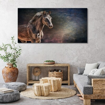 Tablou canvas Portretul unui cal pe un fundal abstract