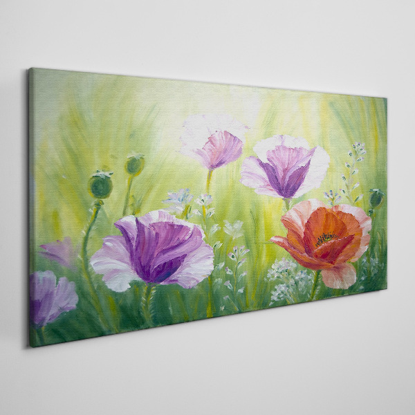 Tablou canvas Gradina de flori in culori pastelate