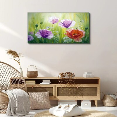 Tablou canvas Gradina de flori in culori pastelate