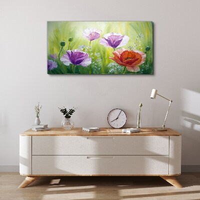 Tablou canvas Gradina de flori in culori pastelate