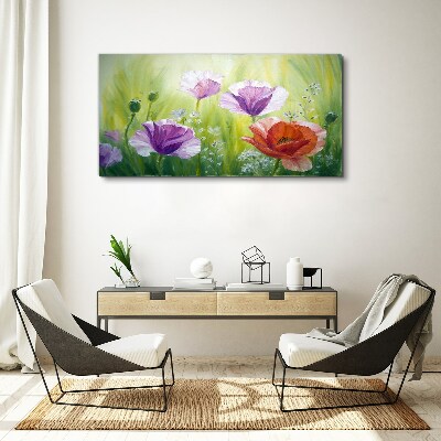 Tablou canvas Gradina de flori in culori pastelate