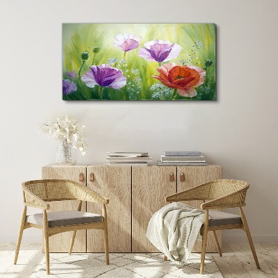 Tablou canvas Gradina de flori in culori pastelate