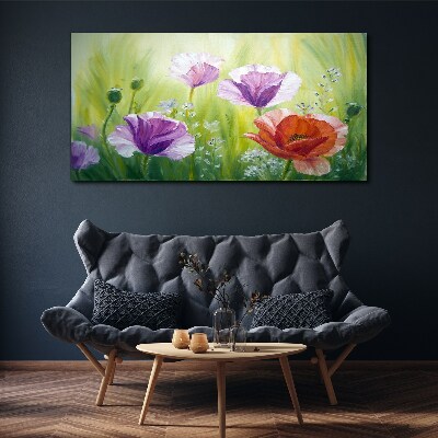 Tablou canvas Gradina de flori in culori pastelate