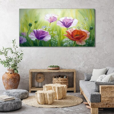 Tablou canvas Gradina de flori in culori pastelate