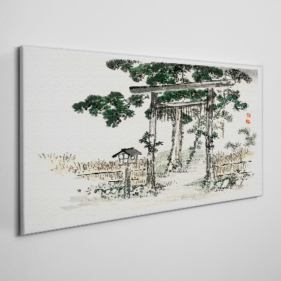 Tablou canvas Poarta Torii intr-un peisaj linistit