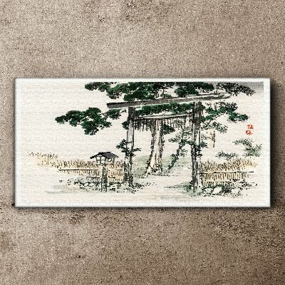 Tablou canvas Poarta Torii intr-un peisaj linistit