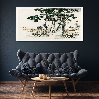 Tablou canvas Poarta Torii intr-un peisaj linistit