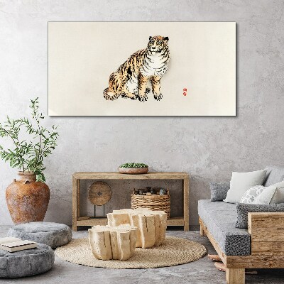 Tablou canvas Tigru pe un cer senin