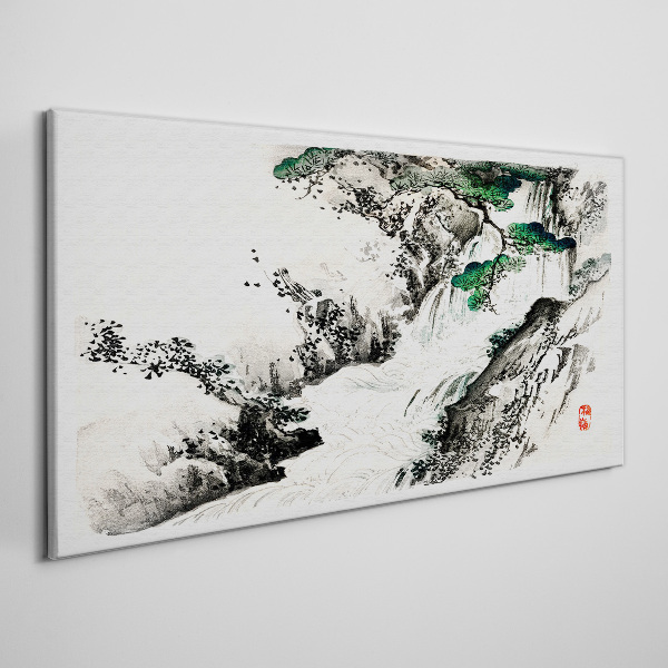 Tablou canvas Cascada într-un peisaj montan