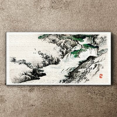Tablou canvas Cascada într-un peisaj montan