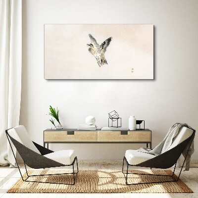 Tablou canvas Zborul păsării în culori delicate