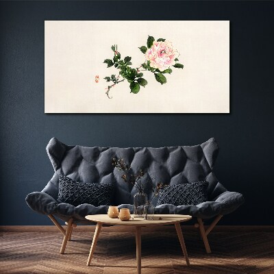 Tablou canvas Floare de bujor pe un fundal deschis