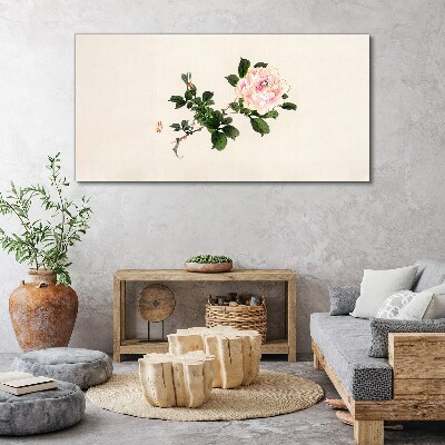 Tablou canvas Floare de bujor pe un fundal deschis
