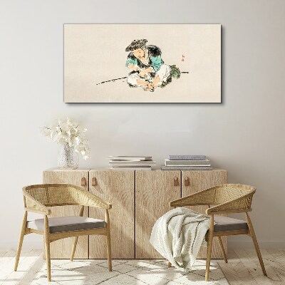 Tablou canvas Copilăria cu o pisică