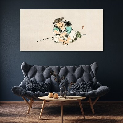 Tablou canvas Copilăria cu o pisică
