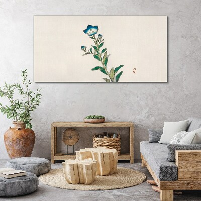 Tablou canvas Floare albastră pe fundal deschis