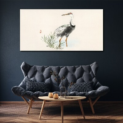 Tablou canvas Barza neagră pe fundal de iarbă