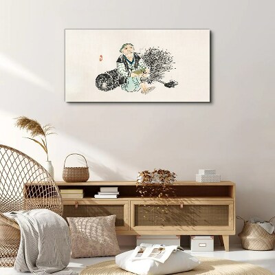 Tablou canvas Bătrân cu mătură