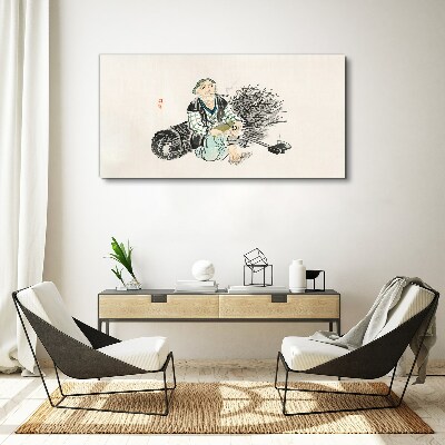 Tablou canvas Bătrân cu mătură