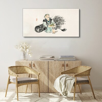 Tablou canvas Bătrân cu mătură