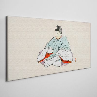 Tablou canvas Artist japonez în costum tradițional