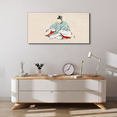 Tablou canvas Artist japonez în costum tradițional