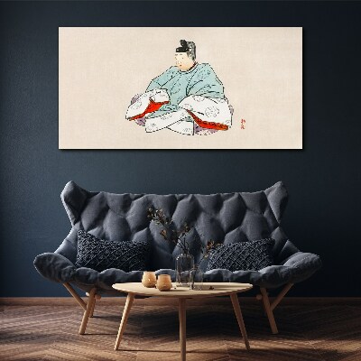 Tablou canvas Artist japonez în costum tradițional
