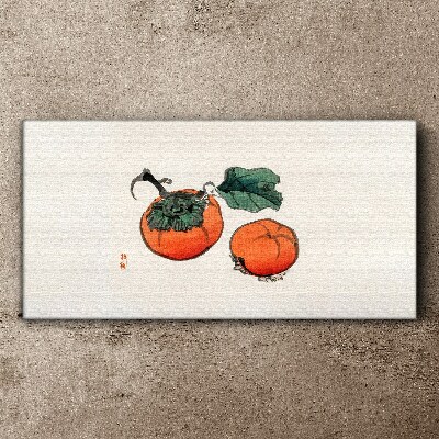 Tablou canvas Persimmons pe un fundal deschis