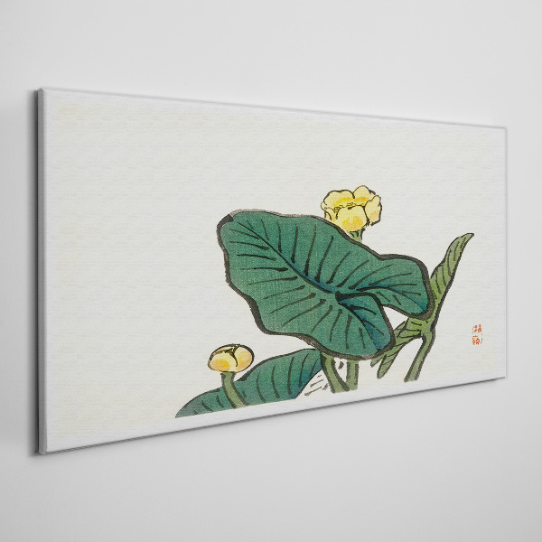 Tablou canvas Flori pe fundalul frunzelor