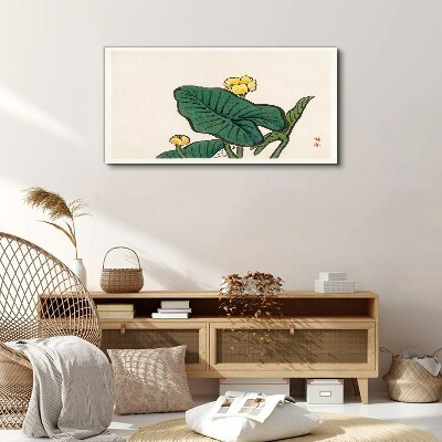 Tablou canvas Flori pe fundalul frunzelor