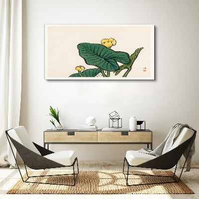Tablou canvas Flori pe fundalul frunzelor