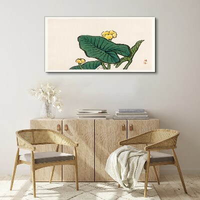 Tablou canvas Flori pe fundalul frunzelor