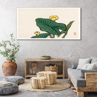 Tablou canvas Flori pe fundalul frunzelor