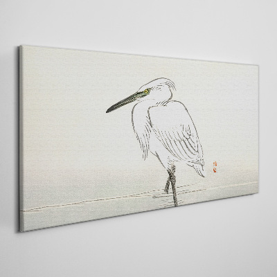 Tablou canvas Stârc alb în ceață