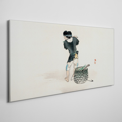 Tablou canvas Băiat cu un coș