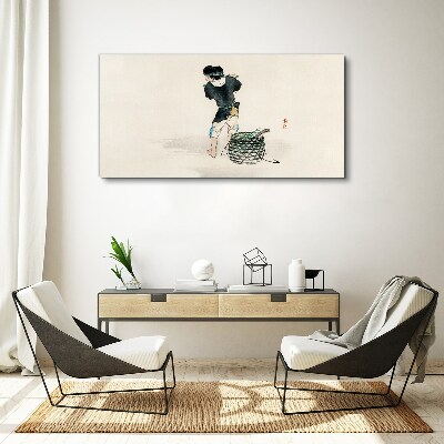 Tablou canvas Băiat cu un coș