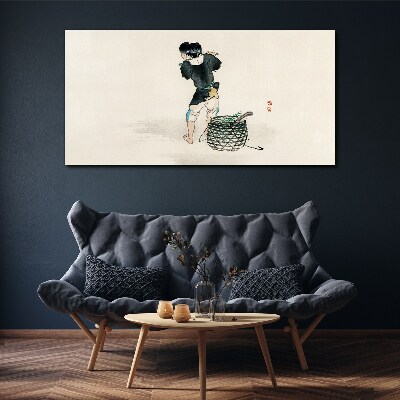Tablou canvas Băiat cu un coș