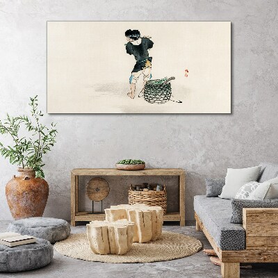 Tablou canvas Băiat cu un coș