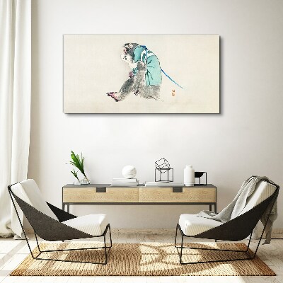 Tablou canvas Maimuță în costum verde