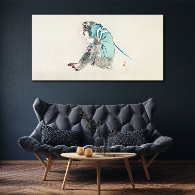 Tablou canvas Maimuță în costum verde