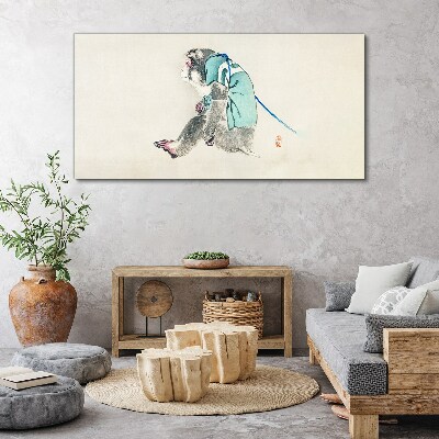 Tablou canvas Maimuță în costum verde