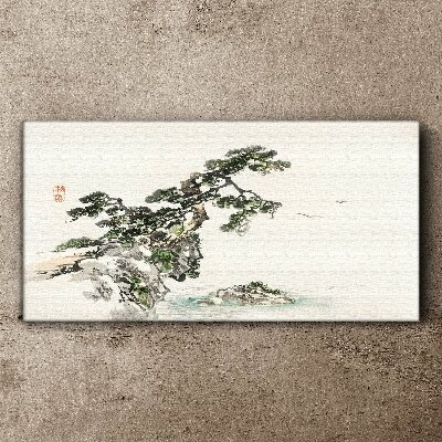 Tablou canvas Peisaj liniștit cu un pin