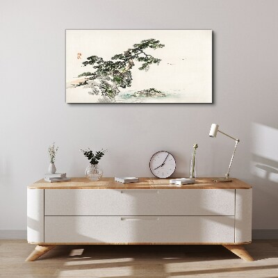 Tablou canvas Peisaj liniștit cu un pin
