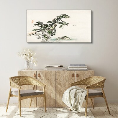 Tablou canvas Peisaj liniștit cu un pin