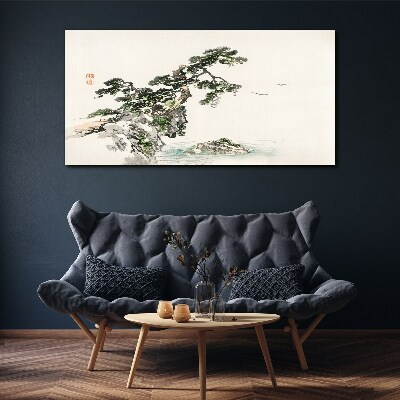 Tablou canvas Peisaj liniștit cu un pin