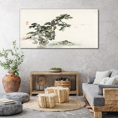 Tablou canvas Peisaj liniștit cu un pin