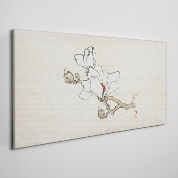 Tablou canvas Flori de magnolie pe un fundal deschis