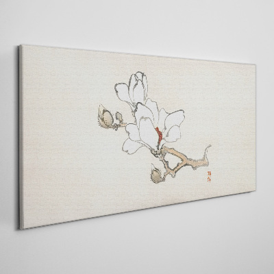 Tablou canvas Flori de magnolie pe un fundal deschis